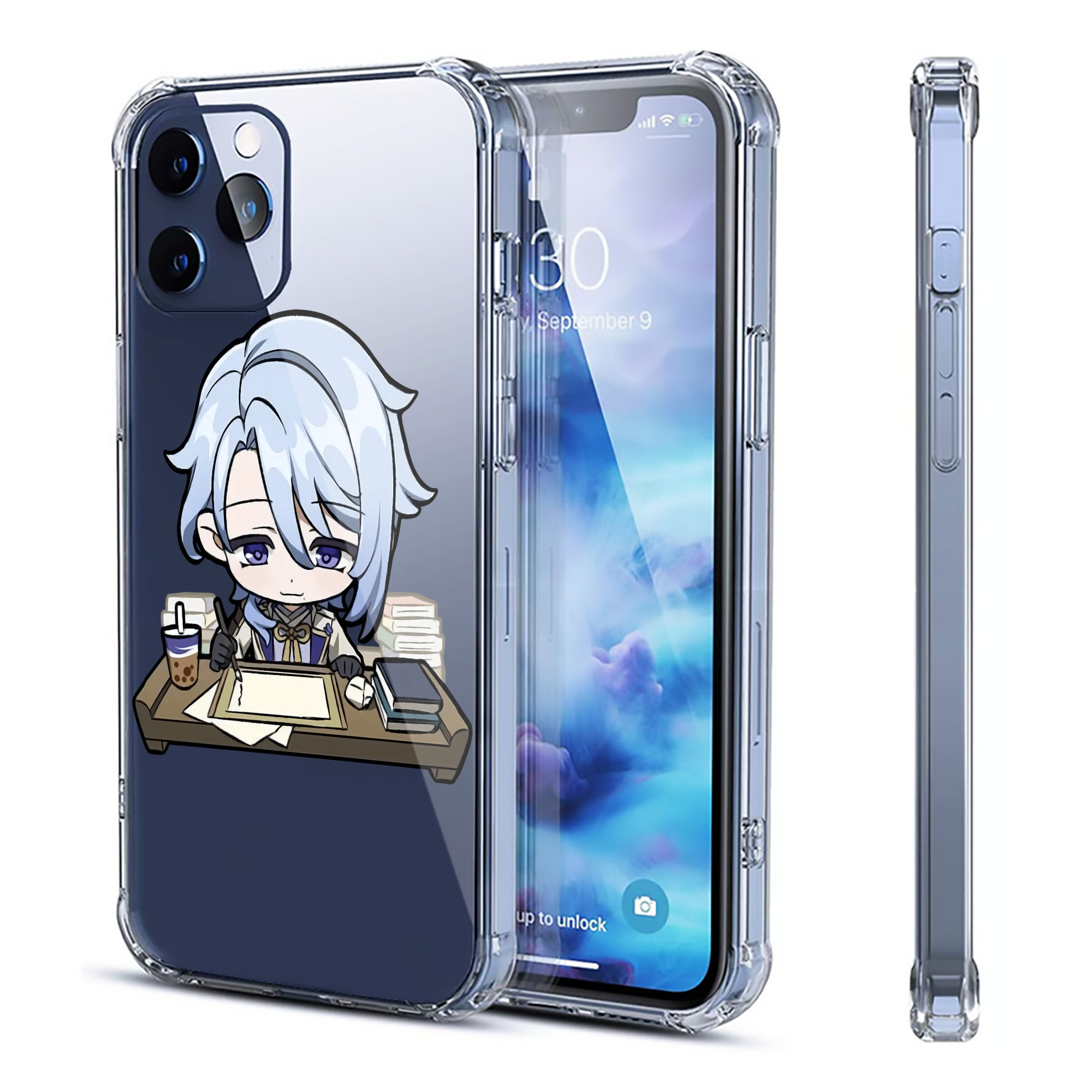 げんし神 神里綾人 かみさとあやと genshin Kamisato Ayato 【iPhone 12シリーズ対応】透明スマホケース（クリアソフトケース）